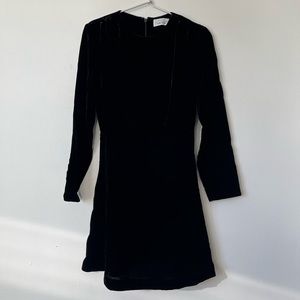 Black Velvet Dress, Long sleeve velvet mini dress